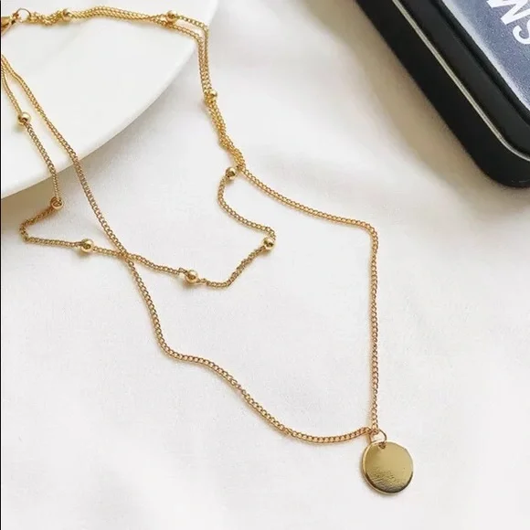 New 18K Gold Vermeil Sterling Silver 925 Layered Necklace - Picture 4 of 5